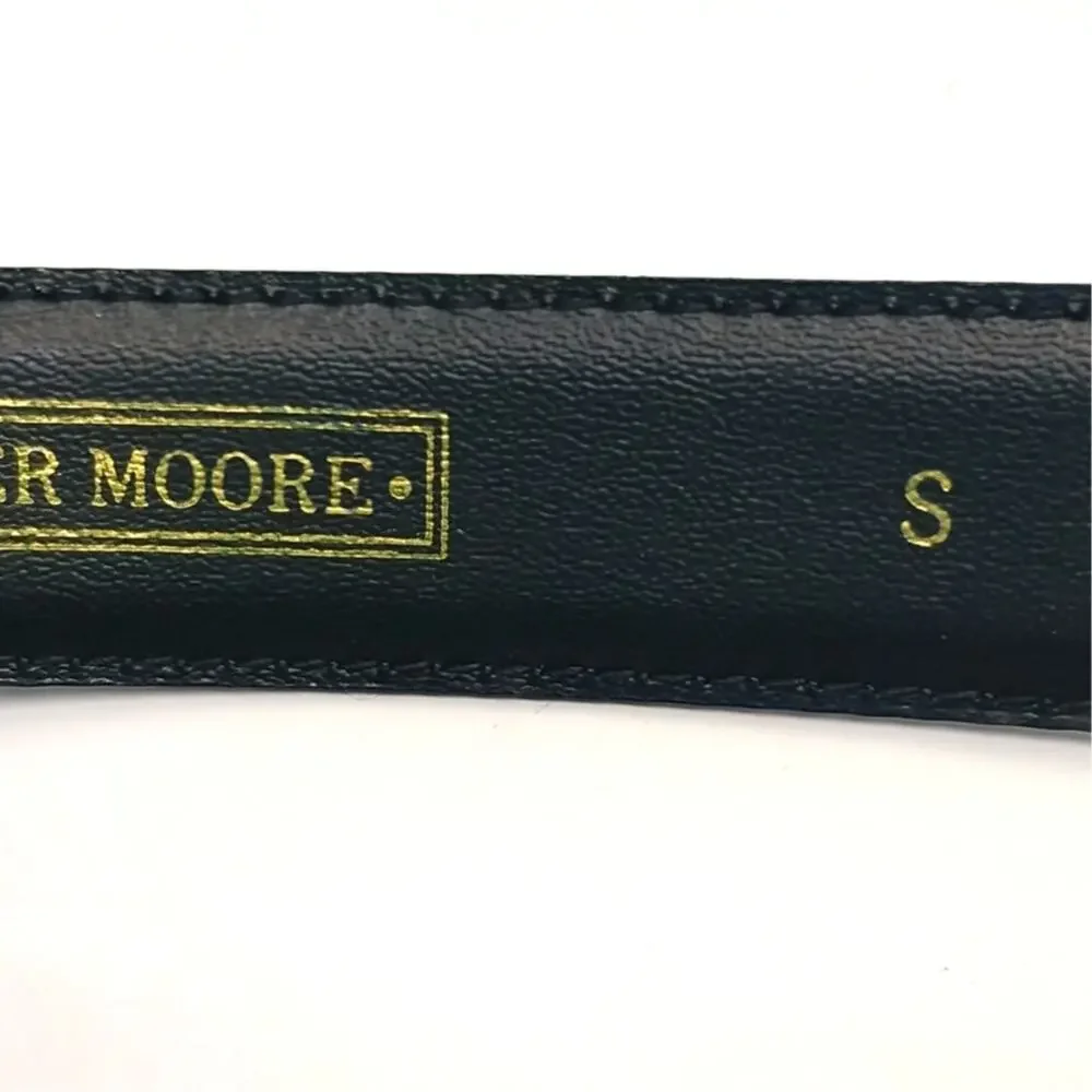 Jennifer Moore Women's Blue Leather Belt Size S Classic Casual Waist Accent
